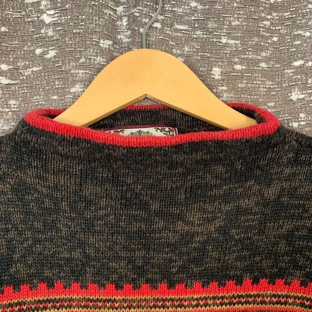 Vintage Tiara‎ International Fair Isle Knit Pullover Sweater Cottage Women's PL
